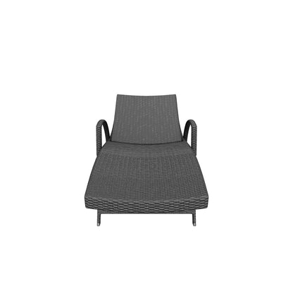Soleil Outdoor Gray Wicker Arm Chaise Lounges