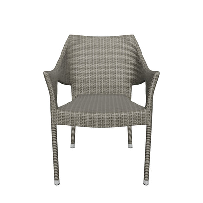 Melisandre Outdoor Grey Wicker Stacking Chairs (Set of 4)