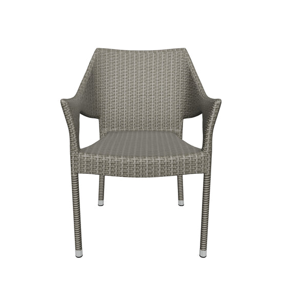 Melisandre Outdoor Grey Wicker Stacking Chairs (Set of 4) GDFStudio