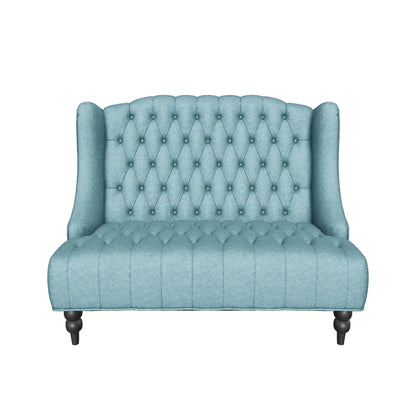 Leona French Style High Back Tufted Winged Fabric Loveseat