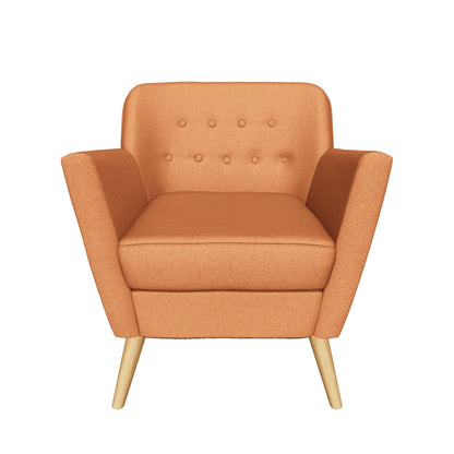 Madeira Buttoned Mid Century Modern Dark Teal Fabric Club Chair