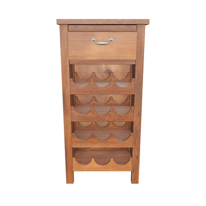 Shelby Wine Rack & Drawer Wood Cabinet