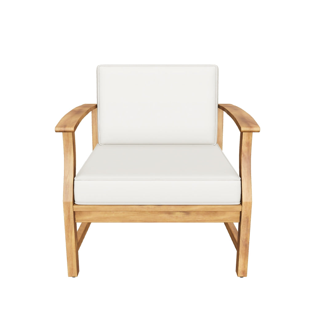 Abena Outdoor Teak Finished Acacia Wood Club Chairs with Water