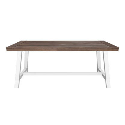 Bowman Outdoor Sandblast Finish Acacia Wood Dining Table with Metal Finish Frame