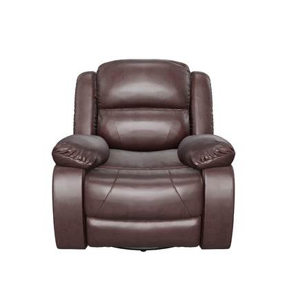 Flora Classic Tufted Leather Swivel Recliner, Dark Brown