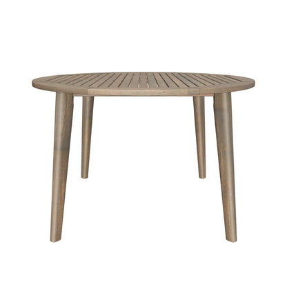 Nick Outdoor Acacia Wood Round Dining Table