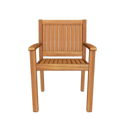 Kylan Outdoor Acacia Wood Dining Chairs (Set of 2)
