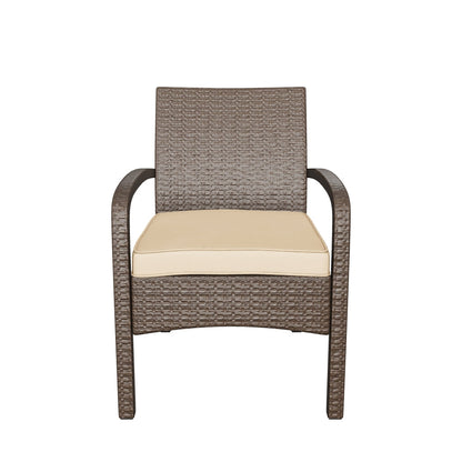 Otto Outdoor Contemporary Wicker Club Chairs with Cushion (Set of 2)