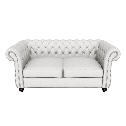 Kyle Traditional Chesterfield Fabric Loveseat Sofa