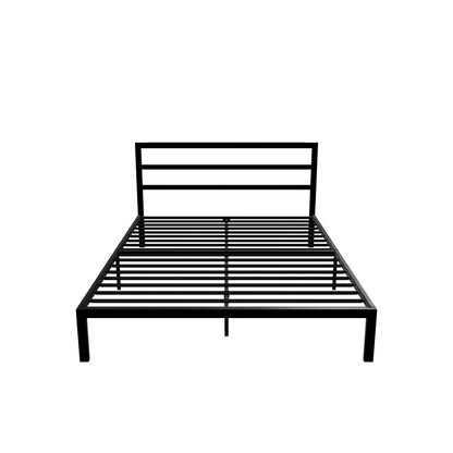 Jones Minimalistic Modern Slat Iron Queen-Size Bed Frame