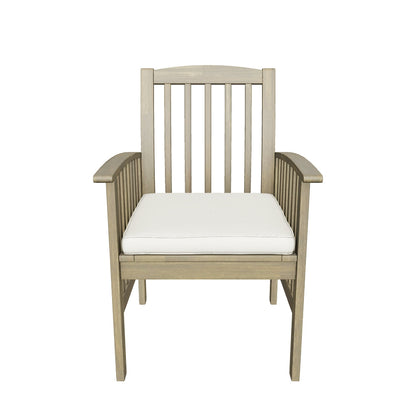 Phoenix Acacia Patio Dining Chairs, Acacia Wood with Outdoor Cushions, (Set of 2)