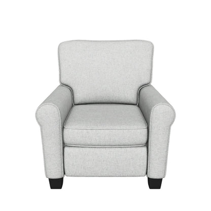 Patricia Contemporary Scrolled Arm Upholstered Fabric Club Chair w/ Tonal Piping