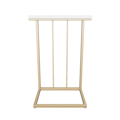 Baywinds Modern Glam C Side Table, Set of 2, White and Champagne Gold