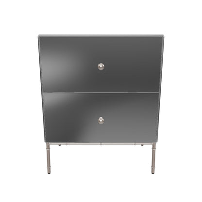Eternis Modern Mirrored Two Drawer Cabinet
