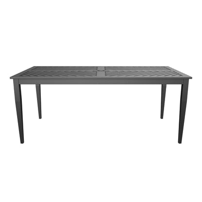 Carlson Diego Outdoor 71 Inch Aluminum Rectangular Dining Table, Matte Black