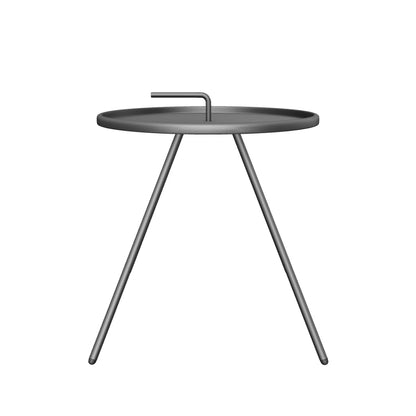 Joyce Outdoor Modern 16.5" Side Table with Steel Legs