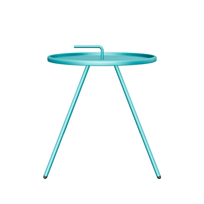 Joyce Outdoor Modern 16.5" Side Table with Steel Legs