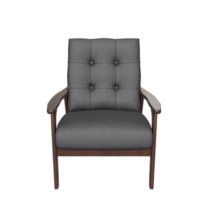 Samulle Mid Century Modern Waffle Stitch Tufted Armchair