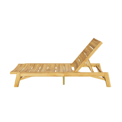 Adelaide Outdoor Wood and Iron Chaise Lounges (Set of 2)