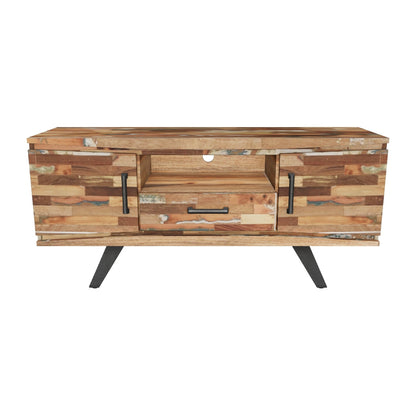 Alithea Handcrafted Boho Reclaimed Wood TV Stand