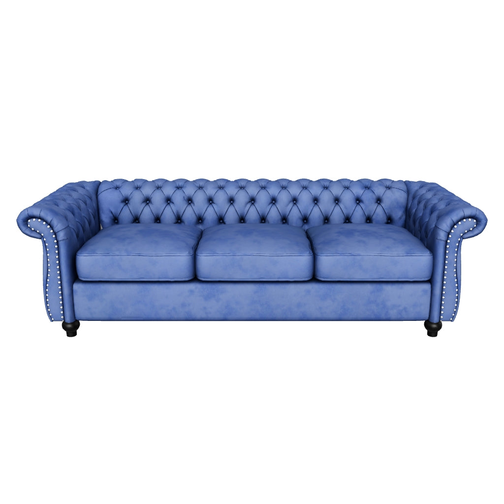 Adetokunbo Tufted Velvet Chesterfield 3 Seater Sofa – GDFStudio
