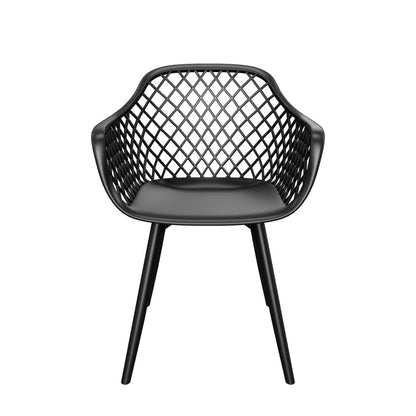 Tate Outdoor Modern Dining Chair (Set of 2)