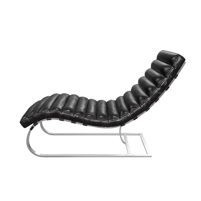 Pearsall Modern Channel Stitch Chaise Lounge