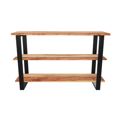 Canaan Handcrafted Modern Industrial Acacia Wood Media Console Table
