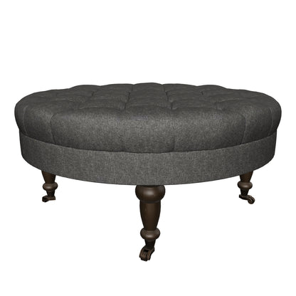 Caddo Cimarron Contemporary Round Ottoman with Rolling Casters