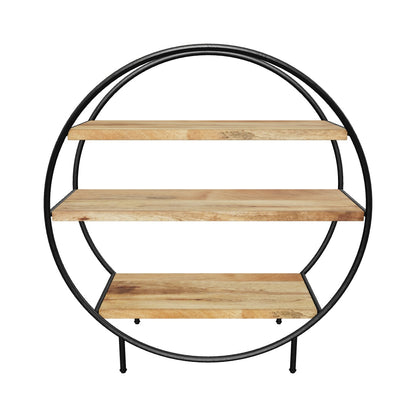 Ayres Handcrafted Industrial Circular Mango Wood Shelf