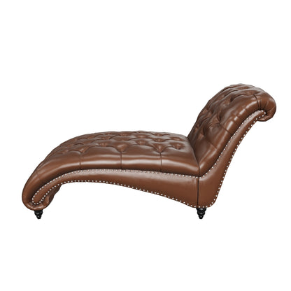 Meigs Varnell Contemporary Button Tufted Chaise Lounge