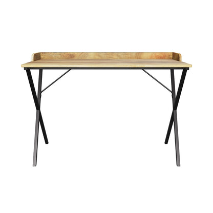 Bellbrook Modern Industrial Handmade Mango Wood Tray Top Console Table, Natural and Black