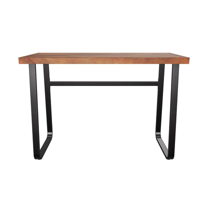 Vess Modern Industrial Handmade Mango Wood Console Table, Walnut and Black