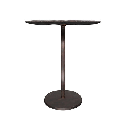 Bexley Modern Handcrafted Aluminum Frond Leaf Side Table, Raw Bronze
