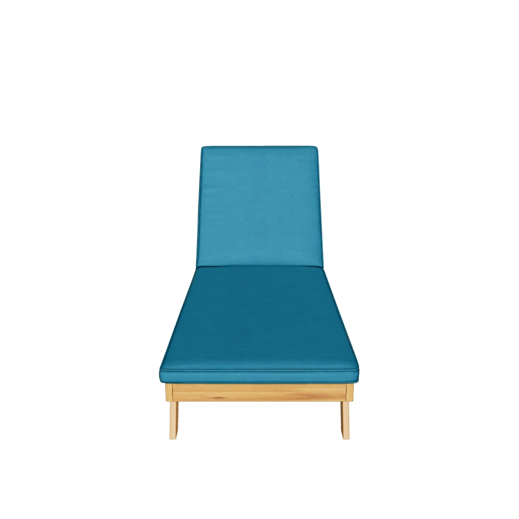 Larimore Outdoor Acacia Wood Chaise Lounge with Water Resistant Cushio GDFStudio
