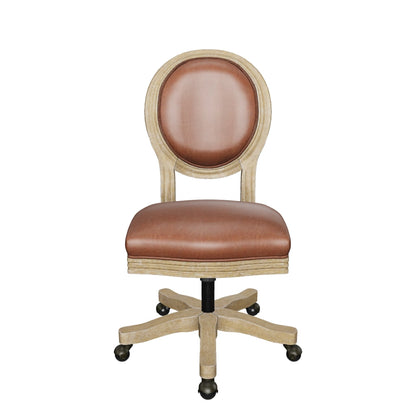 Westby French Country Upholstered Swivel Office Chair
