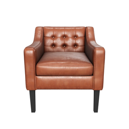 Aragon Contemporary Faux Leather Tufted Accent Chair