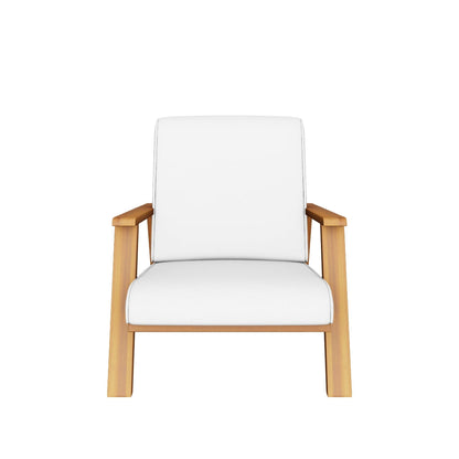 Youssef Outdoor Acacia Wood Club Chair with Cushion