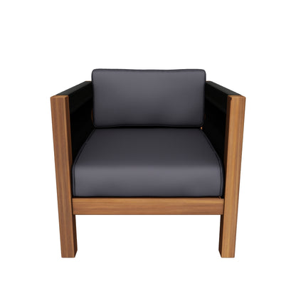 Charlotte Outdoor Acacia Wood and Rope Club Chair