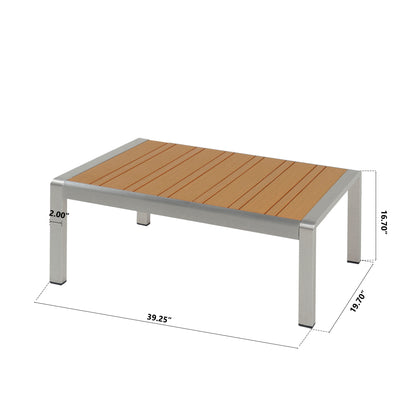 Eamoon Aluminum Outdoor Patio Coffee Table