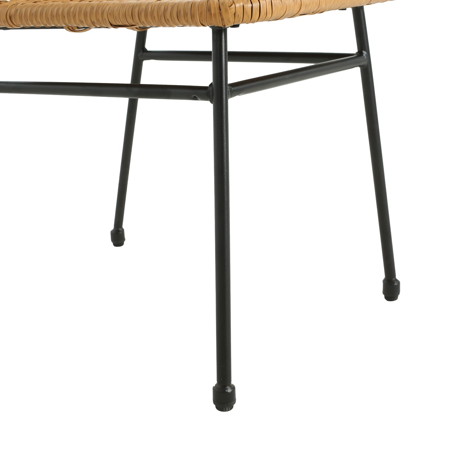 Lunara PE Wicker Dining Chair, Metal Base, Set of 2