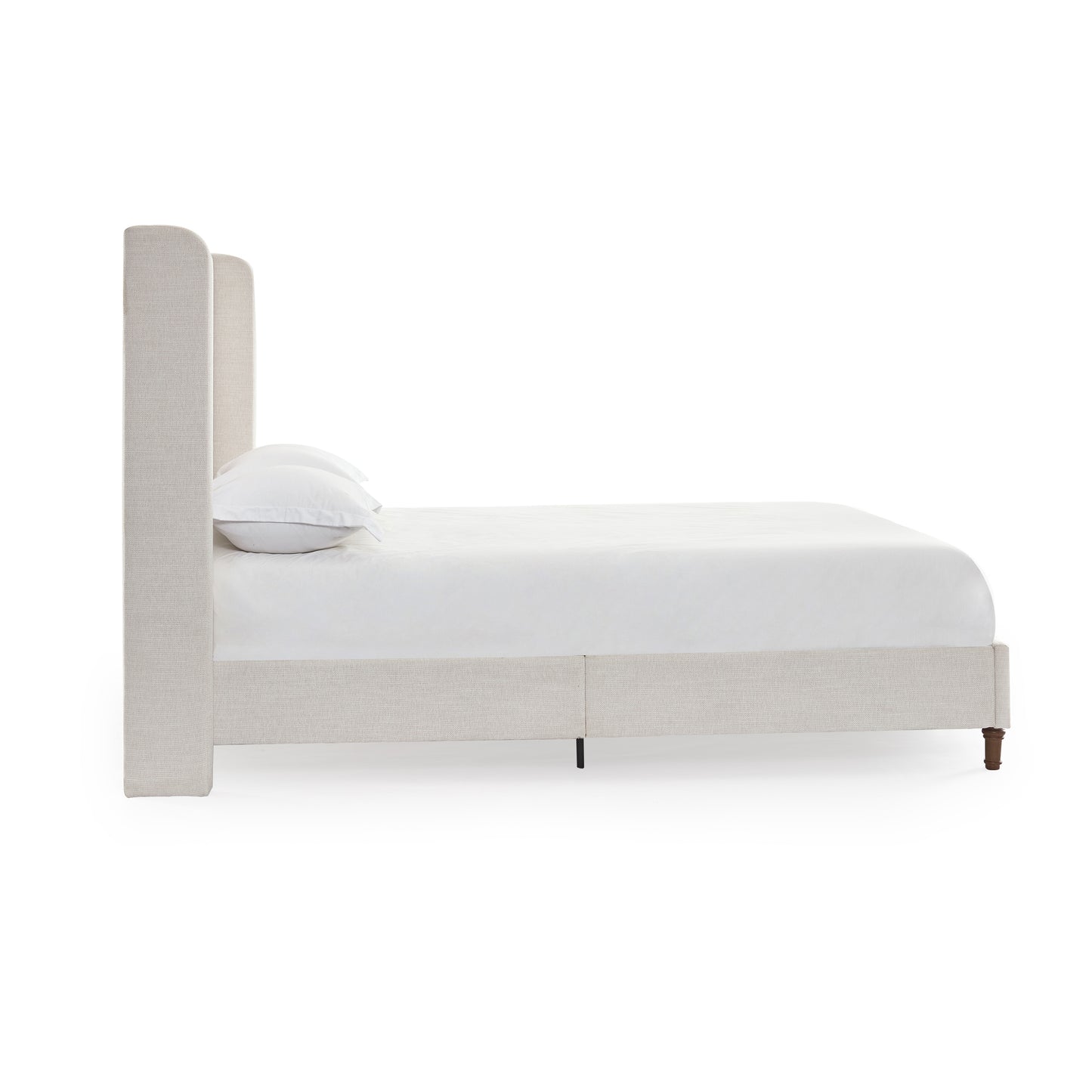 Bohdi Queen Indoor Upholstered Metal Tall Headboard Bed with Wingback