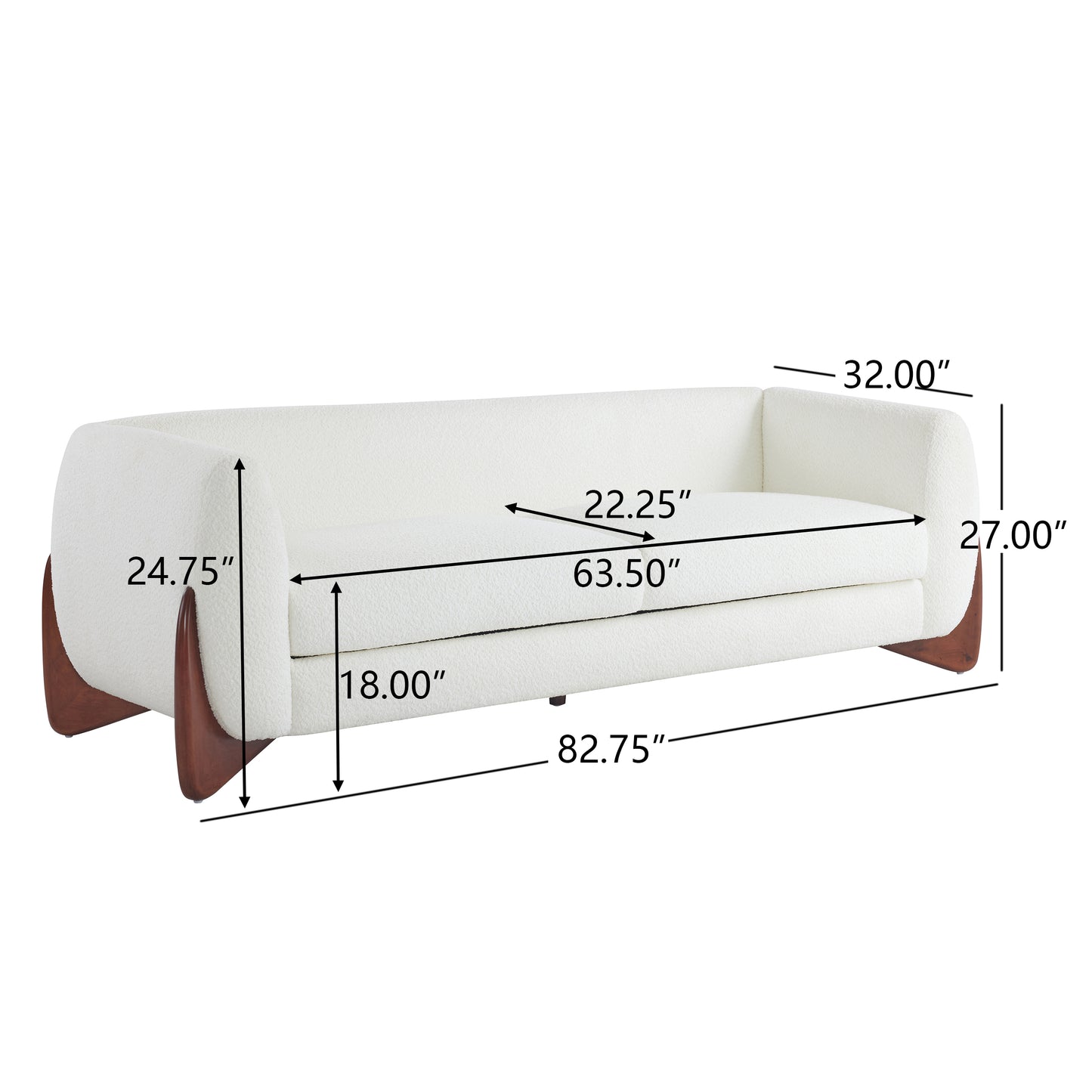 Amberlyner 82Inches Boucle Sherpa Sofa