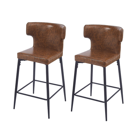 Kilburn Modern Upholstered Cushioned PU Leather Counter Stool with Footrest