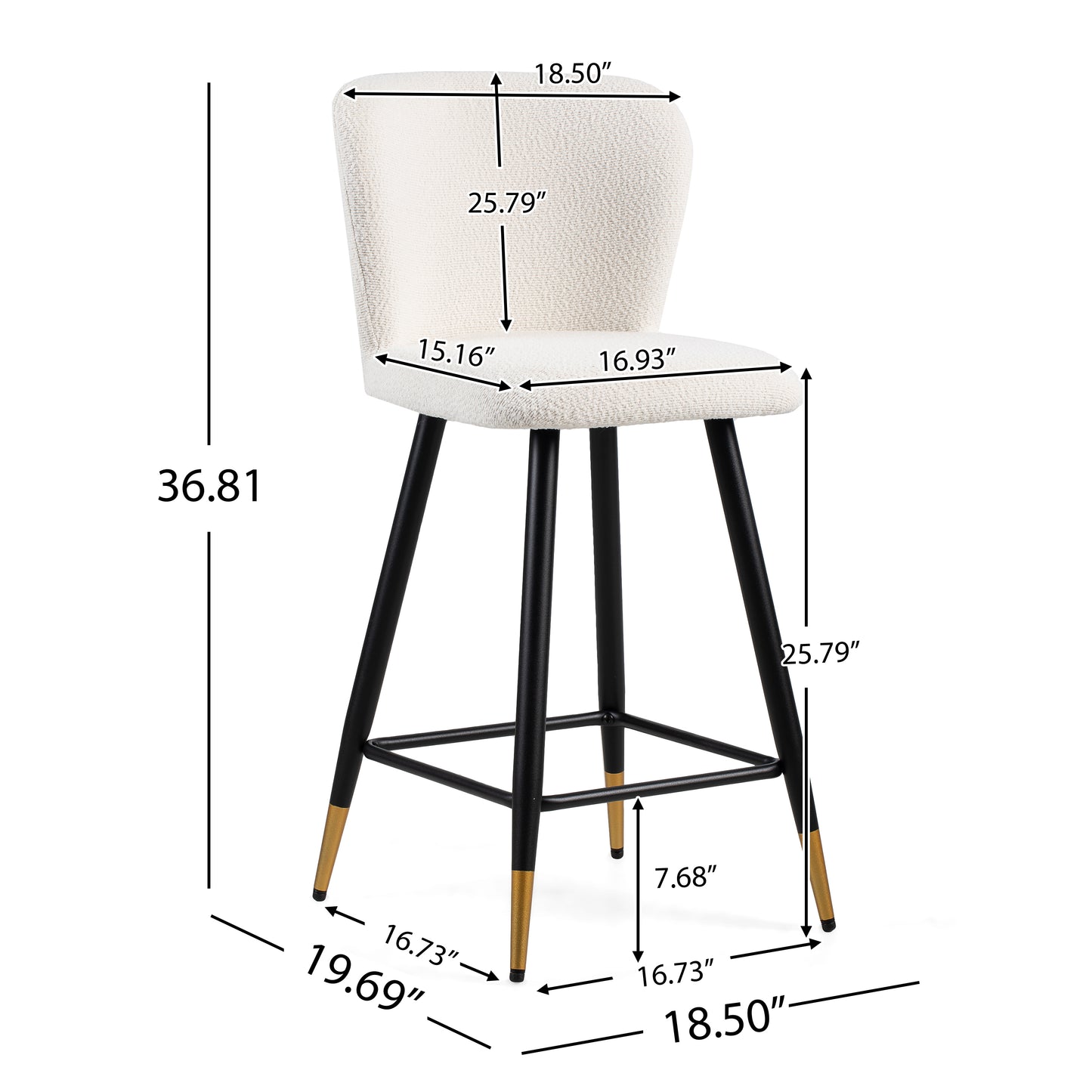 Orion Upholstered Bar Stools with Footrest