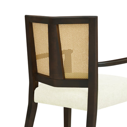 Serenal Modern Upholstered Dining Chairs with Cane Webbing,Set of 2