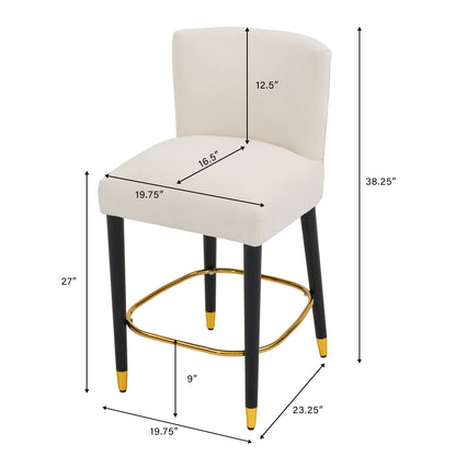 Luminaire 27" Upholstered Counter Stools with Footrest
