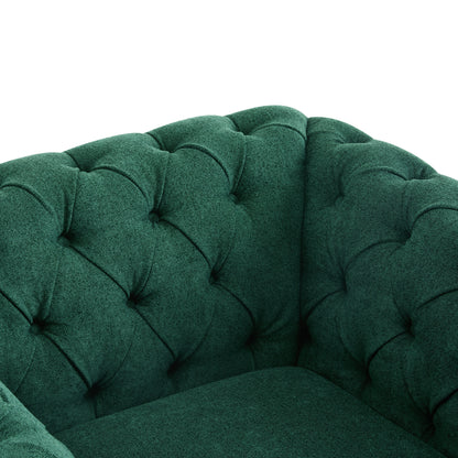 Lily Upholstered Tufted Chesterfield Swivel Club Chair