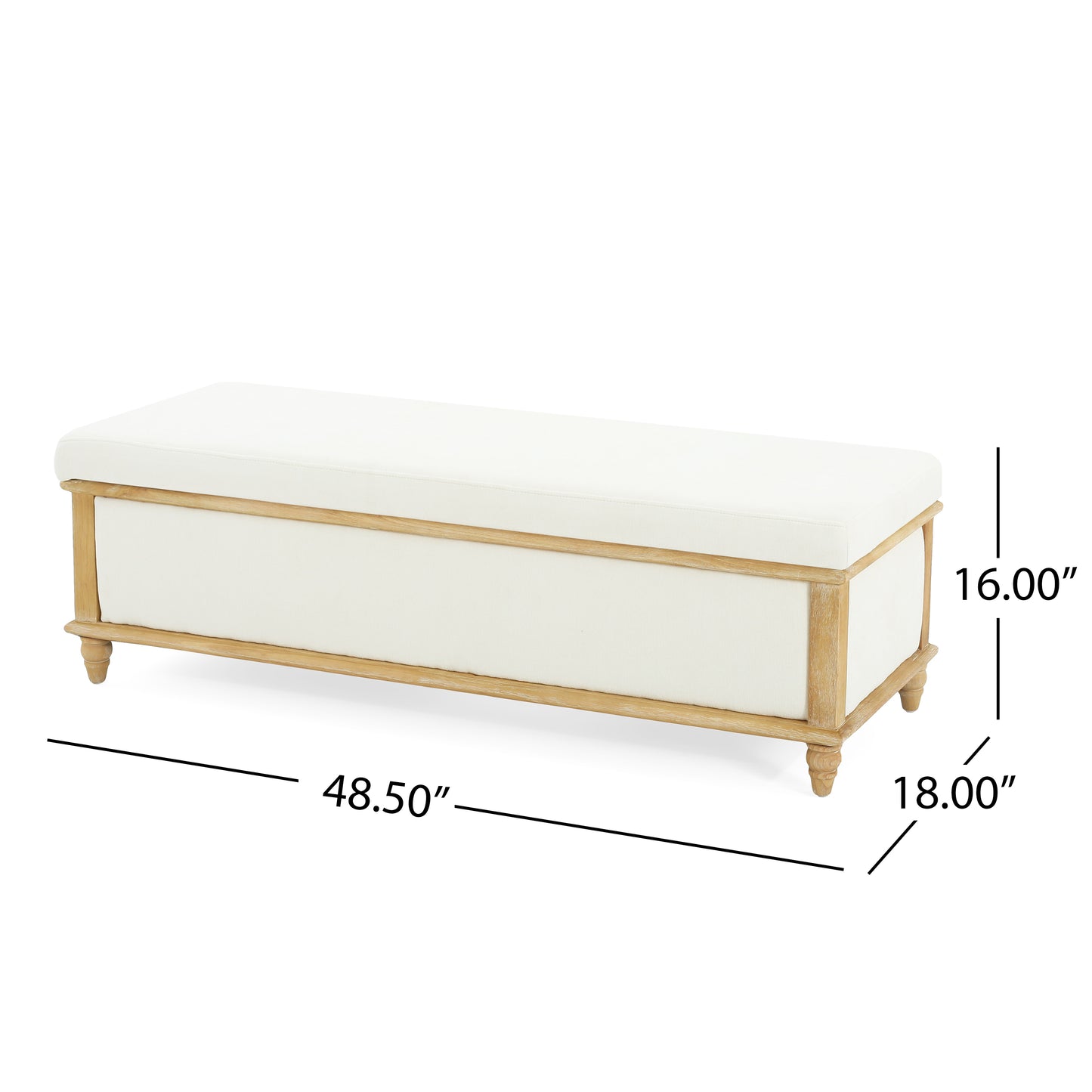 Osgood White Storage Ottoman