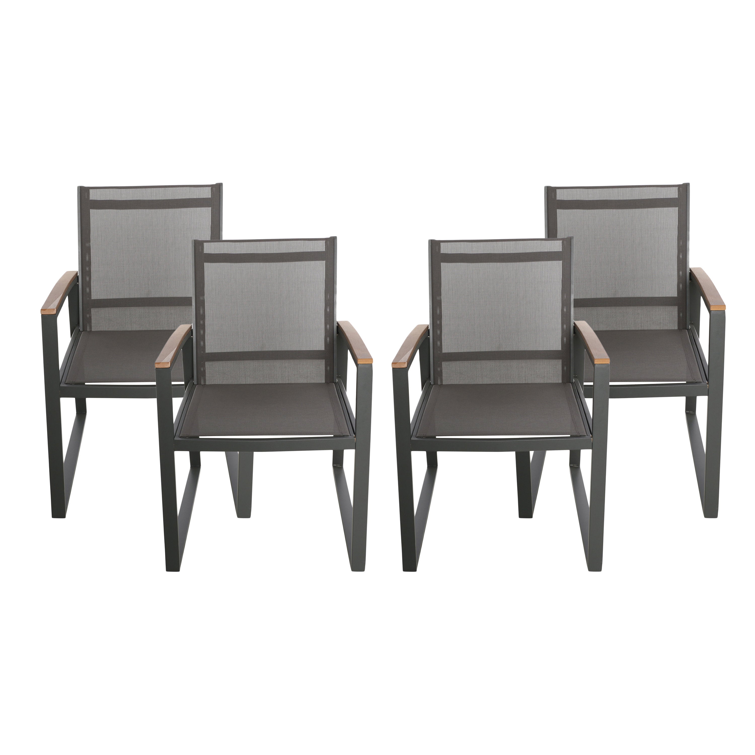 Aubrey black metal outdoor patio bench top